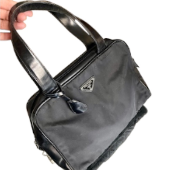 Prada Tessuto Nero Nylon + Leather Satchel Black + Authenticity Card + Dust bag - Picture 6 of 13